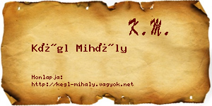 Kégl Mihály névjegykártya